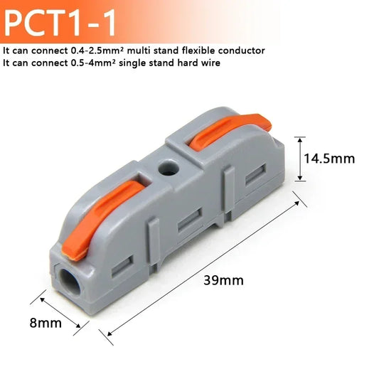 1~100Pcs Quick Wire Connectors Universal Compact Splicing Wiring Cable Connection 0.08-4.0Mm2 Push-In Conductor Terminal
