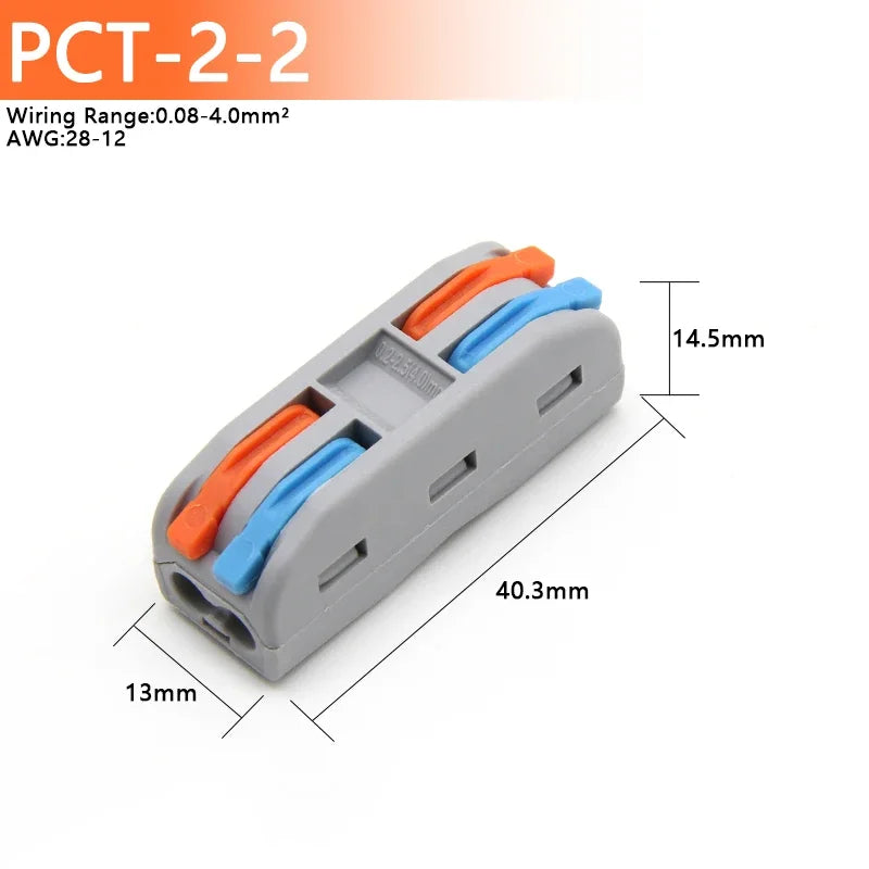 1~100Pcs Quick Wire Connectors Universal Compact Splicing Wiring Cable Connection 0.08-4.0Mm2 Push-In Conductor Terminal