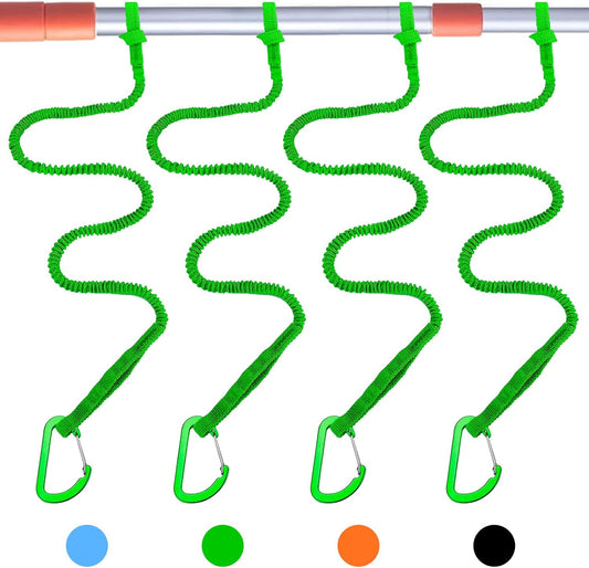1/2/4 Pack Kayak Paddle Board Tether Leash Stretchable Strap Lanyard Rope, 3.3-7 Feet with Carabiner for SUP Kayaking Boating Canoeing Fishing Pole Rod or Other Gear