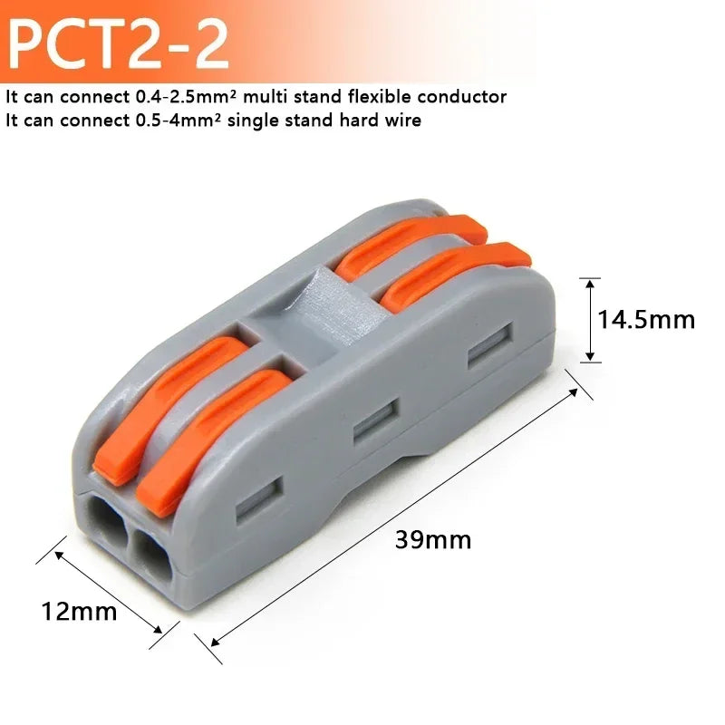 1~100Pcs Quick Wire Connectors Universal Compact Splicing Wiring Cable Connection 0.08-4.0Mm2 Push-In Conductor Terminal